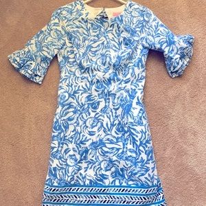 Lilly Pulitzer New Blue Fiesta Lined a Slip Interior Dress NWOT